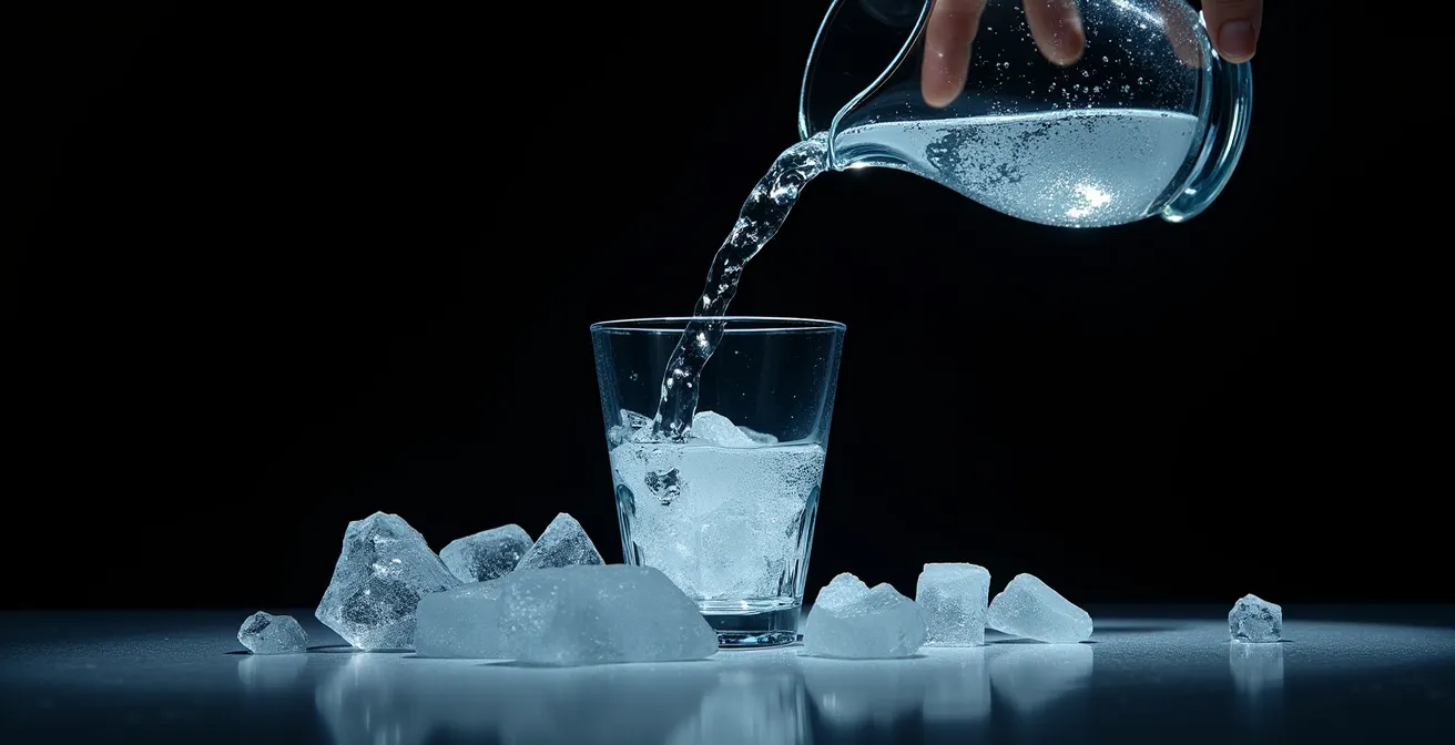 Abstract representation of market liquidity freezing during credit crunch