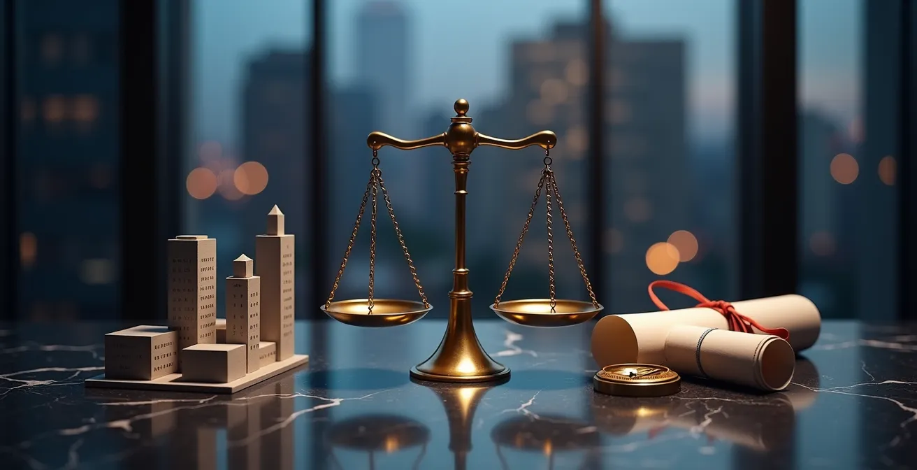 Balance scale representing covenant negotiation equilibrium in commercial lending