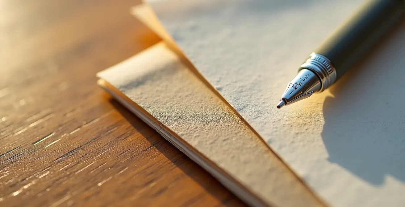 Extreme close-up of financial assessment tools and lease documentation textures